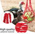 Ranjaner 4pcs Duck(4 Chicken Vegetable Hanging Feeder Polyester Chicken Vegetable String Bag with Metal Hooks in Coop