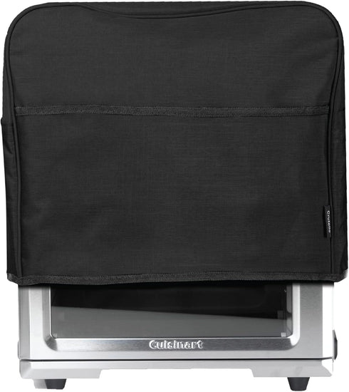 Crutello Large Toaster Oven Cover with Storage Pockets - Fits Machines Up to 17 x 15 x 14 Inches, Black Toaster Ovens