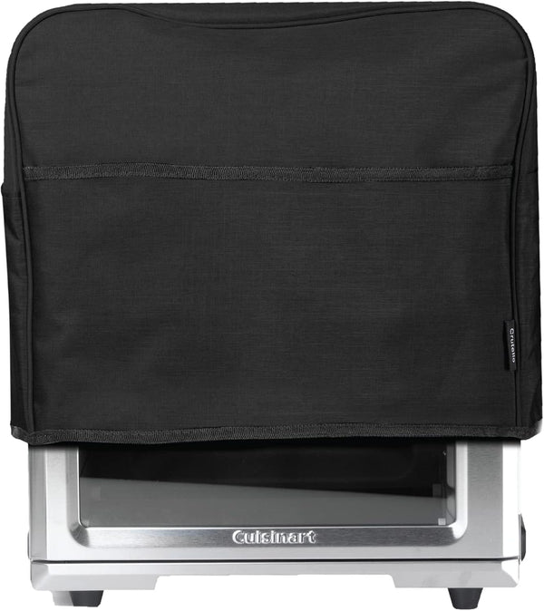 Crutello Large Toaster Oven Cover with Storage Pockets - Fits Machines Up to 17 x 15 x 14 Inches, Black Toaster Ovens