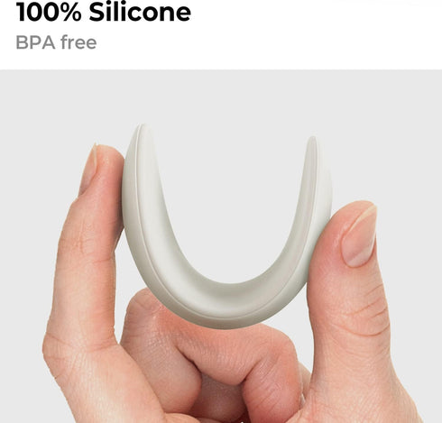 Carrotez Small Silicone Coffee Spoon Rest, 2 pcs, Flexible Almond-Shaped for Kitchen Utensil Rest (Ivory)