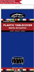 Royal Blue Plastic Tablecloths 2 Pack - Disposable 84 Inch Circle Table Covers for Parties, Weddings, 6 ft Round Use