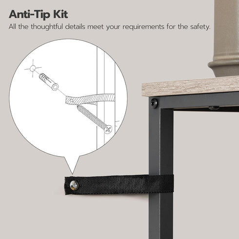 HOOBRO 2-Tier Over The Toilet Storage Organizer Shelf, Bathroom with Toilet Paper Holder and Hooks, Greige and Black