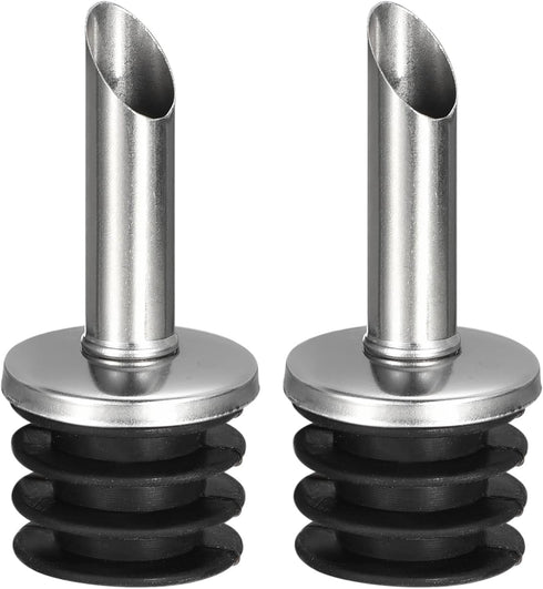 uxcell Stainless Steel Bottle Pourers, 2Pcs Olive Oil Spout, Wine Pourers Liquor
