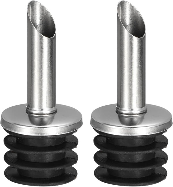 uxcell Stainless Steel Bottle Pourers, 2Pcs Olive Oil Spout, Wine Pourers Liquor