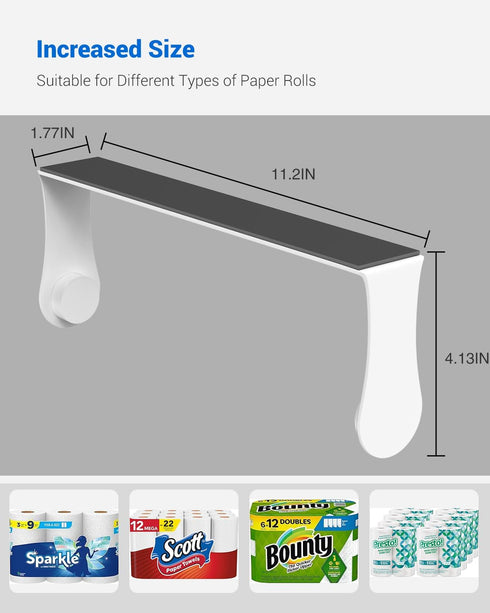 Magnetic Paper Towel Holder for Fridge, No Drilling, Strong Magnet, White, Paper Towel Holder Magnetic