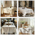 Encasa Table Cloth, 56x91 in Cotton Canvas Fabric, Sage Green Solid Color, Machine Washable Dining Tablecloth