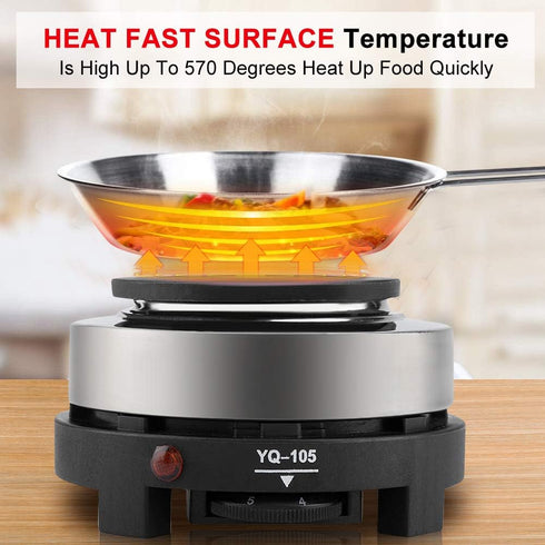 Small Hot Plate Electric Stove, 500W Portable Mini Heater for Milk, Water, and Coffee Heating (US Plug)