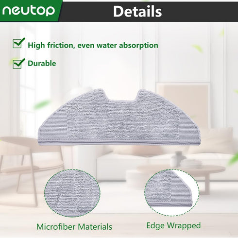 neutop Replacement Washable Mopping Cloth Mop Pads for eufy RoboVac G30 Hybrid, 6-Pack