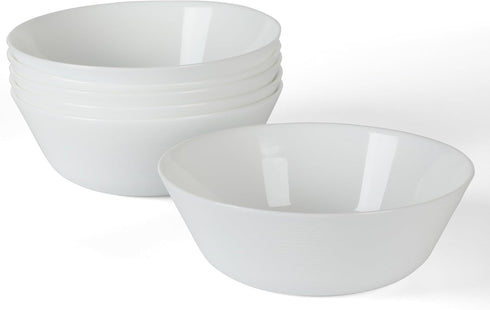 Martha Stewart Opalton 6-Piece 6-Inch Soup and Cereal Bowls Lightweight, Chip and