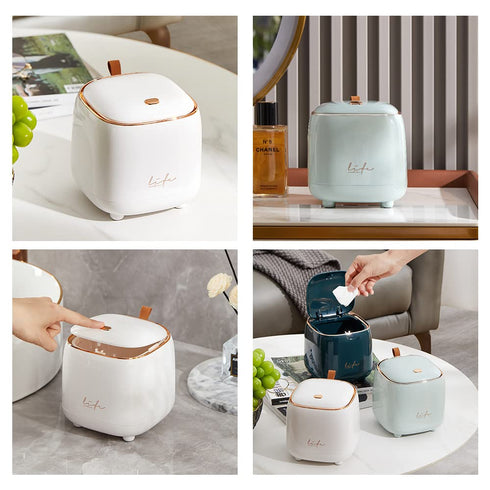 WDPUCHU Countertop 5 0.5 Gallon/1.5 Mini Trash Can with Rolls of Trash Bags, Waste Can with Press Type Lid, Liter