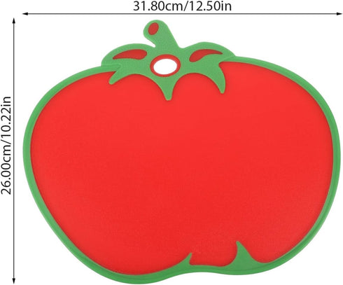 Kichvoe Tomato Shaped Plastic Cutting Board, Creative Kitchen Food Chopping Mat for Veggies & Cheese 31.80X26cm