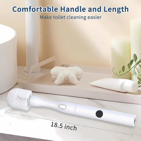HKFIF Set, 360 2 Electric Toilet Brush, Toilet Brush and Holder Degree Powerful Cleaning Easily Eliminate Stains