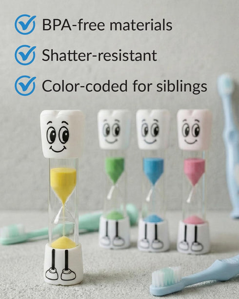 2 Toothbrush Timer for Kids - Minute Sand Timer for Brushing Teeth - Tooth Brush Time Sand Clock - Two Minute Hour