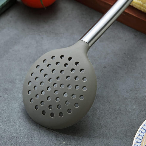 Non-stick Silicone Strainer Skimmer, Berglander Kitchen Cooking Tool, Easy to Clean, Dishwasher Safe