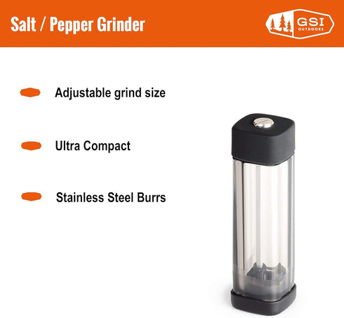 GSI Outdoors Salt Grinder or Pepper Grinder I Lightweight, Camping Spice Mill for Travel, Home Kitchen, Camping by GSI Outdoors
