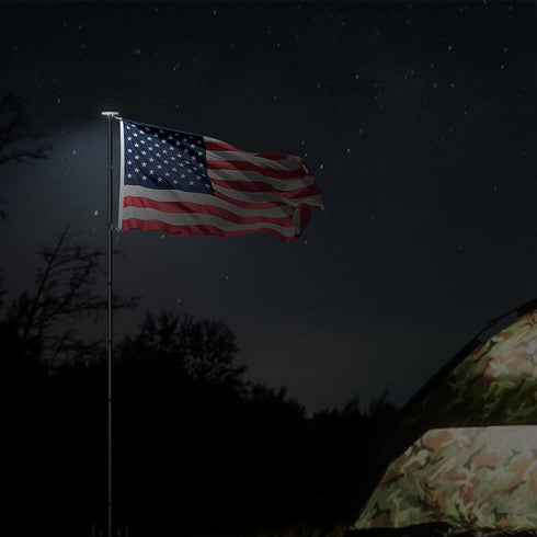 5-10 1" (1PC, LED Solar Light for Flag Pole, Waterproof Outdoor Lighting for FT Flagpoles, Fits Diameter Poles, Dusk