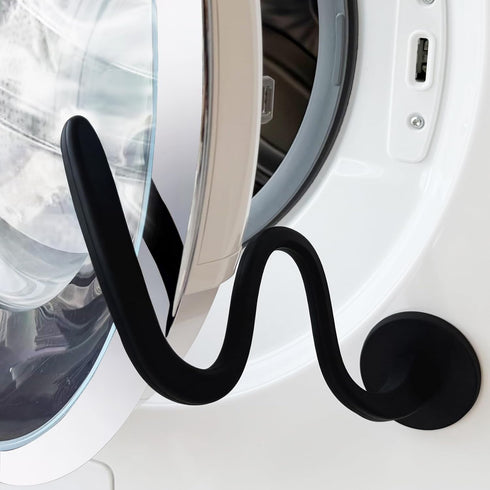 Front Load Washer Door Prop and Holder, Magnetic Door Stopper with Strong Magnet, Fits Most Washers - Black