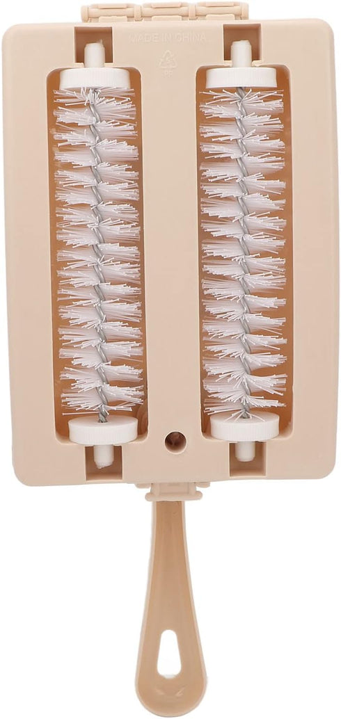 Handheld Carpet Sweeper, Double Roller Short Handle Dust Cleansing Brush for Manual Sweeping of Carpet, Sofa, Desktop