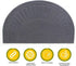 Half Round Doormat, Gray, 30x18 inches, Non Slip, High Traffic Absorbent Indoor Outdoor Rug