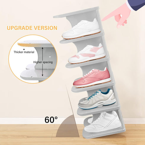 6-Tier Closet, Thickening Cubby Shoe Rack, Free Combination Shoe Organizer for Free Standing Shoe Tower, Stackable