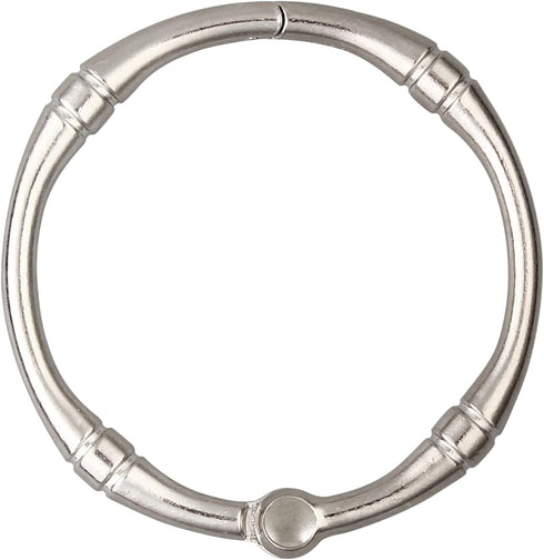 Shower Curtain Hooks, Rustproof Decorative Metal Round Shower Curtain Rings for Bathroom Shower Rod, 12 Pack (Nickel)