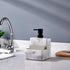 zccz Soap Dispenser with Sponge Holder, Marble Look Liquid Hand and Dish Soap Dispenser Pump Bottle for Kitchen Sink