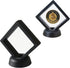 Set of 2 Challenge Coins Display Stand, 3D Floating Clear Case for Jewelry, Specimen, Military Medal