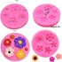 4Pcs/Set Mini Flower & Leaf Fondant Molds, Rose Daisy Sunflower Silicone Gumpaste Molds for Cake Cupcake Decoration,
