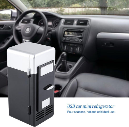 TOPINCN Mini USB Refrigerator Cooler and Heater for Beverage Drink Cans, Office Desktop, Hotel, Home, Car (Black)