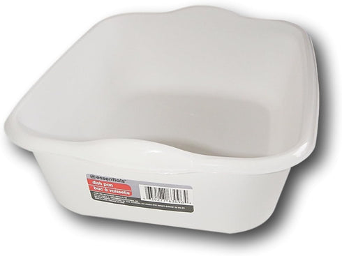 White Plastic Eight Quart Dishpan - 13½ x 11 x 4½H