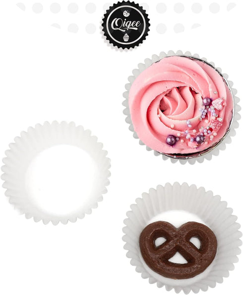 qiqee 500pcs Foil Cupcake Liners - Standard Size Thick & Sturdy Baking Cups in 10 Colors