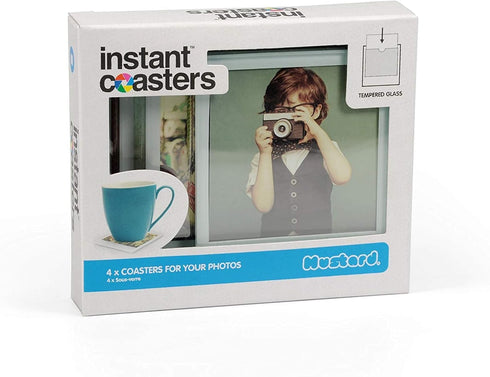 Mustard Glass Coasters Set, Personalize Your Drinks Mat - Instant Photo