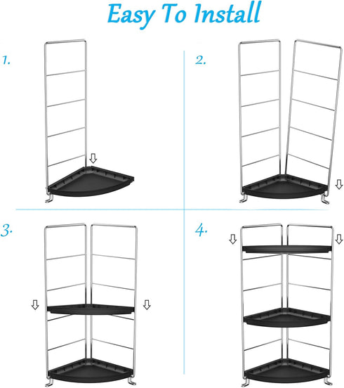 3-Tier Countertop Counter-Kitchen Corner Bathroom Sink Organizer Storage Shelf Stackable Organizer for Cosmetics