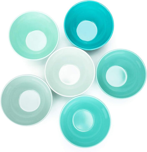 Melamine Bowls with Lids - 15oz 5-inch Cereal/Salad/Prep Bowls, Set of 6 Assorted Colors, Shatter-Proof and BPA Free