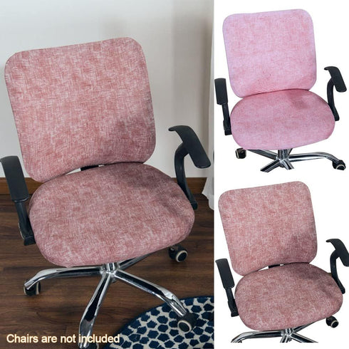 Office Chair Cover, Protective Computer Swivel Chair Cover, Stretchable Removable Design (Pink)