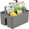 mDesign Plastic Shower Caddy Storage Organizer Utility Tote - Divided Bin for Bathroom, Dorm, Kitchen, Dark Gray