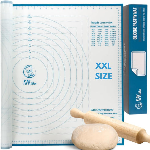 XXL Silicone Pastry Mat – Non-Slip Easy-Clean Rolling Mat for Dough, Cookies, Pizza & Fondant