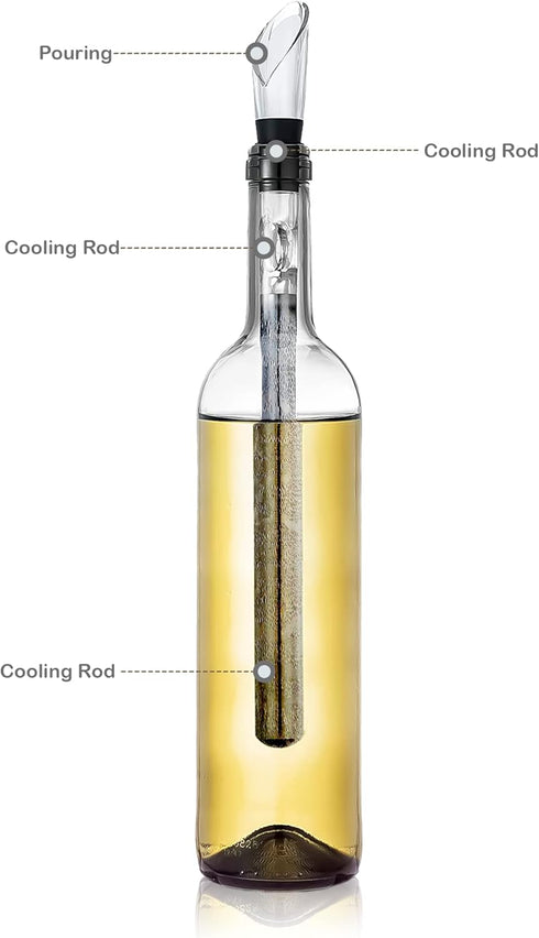 Wine Chiller Stick, Small Cooler 3-in-1 Stainless Steel for Bottles, Iceless Wine Chillers for Gifts