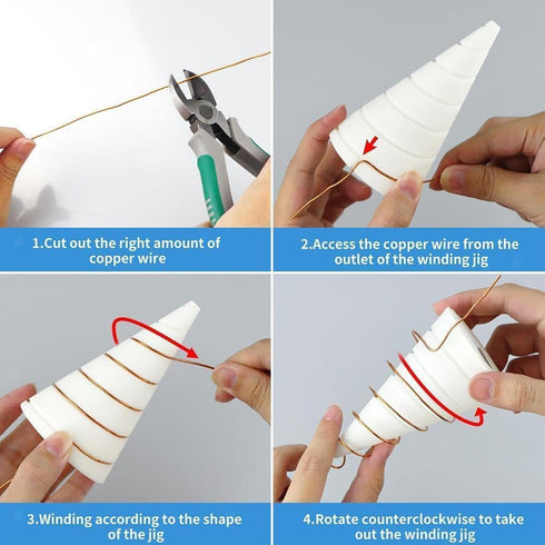 White Coil Winding Jig for Electroculture Gardening, Copper Gardening Antenna Tool for Growing Plants and Vegetables