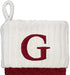 St. Nicholas Square 21-inch Monogram Embroidered Initial Cable Knit Christmas Holiday Stocking