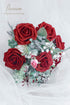 Floroom 25pcs Artificial Flowers Dark Red Foam Fake Roses with Stems for DIY Wedding Bouquets, Party Decorations