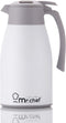 SINCE 1997 MR.CHEF 51Oz Thermal Coffee Carafe, Insulated Stainless Steel for Keeping Hot, White