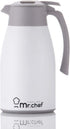 SINCE 1997 MR.CHEF 51Oz Thermal Coffee Carafe, Insulated Stainless Steel for Keeping Hot, White