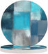 Pznen Turquoise and Grey Abstract Art Brush Coasters for Drinks Modern Artwork Doodle