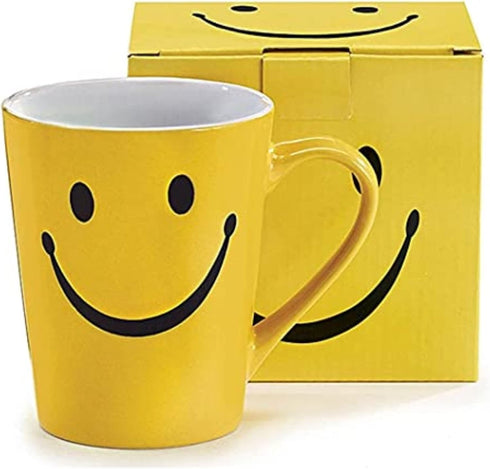 Smiley Happy Face Stoneware Coffee Mug/Cup, 14 oz