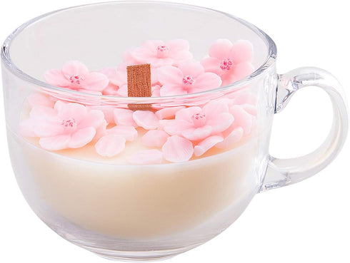 Romantic Sakura Cup Scented Soy Candle, Birthday Gift Wedding Favor