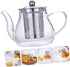 1 Set Teapot Loose Leaf Tea Maker, Glass Tea Pot with Water Pitcher and Stainless Steel Infuser