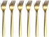 Berglander Gold Tea Fork - Stainless Steel Cake Fork Dessert Fork with Titanium Gold Plating, Pack of 6