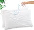 Gogreen Bamboo Rayon Waterproof Pillow Protector, Breathable Cover with Zipper, Super Soft Pillow Case (2 Packs, White)