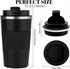 12 OZ) YINBAOGE Insulated Travel Coffee Mug, Spill & Leak Proof, Portable To Go Camping Stainless Steel Coffee Tumbler
